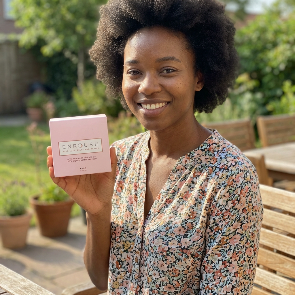 Satisfied Enroush customer with period care products