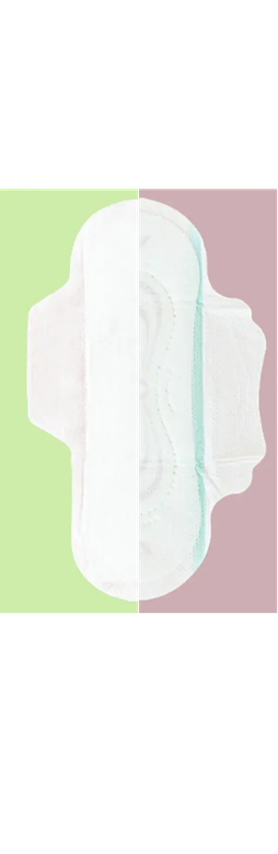 Enroush organic pad versus conventional pad — pure white cotton vs synthetic blue